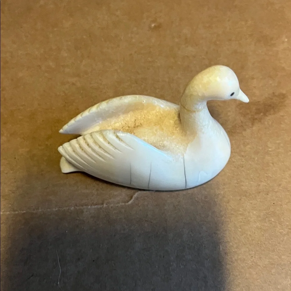 Cream Swan Bird Figurine Circa 1950